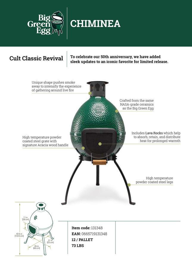 Big Green Egg Chiminea - Haard