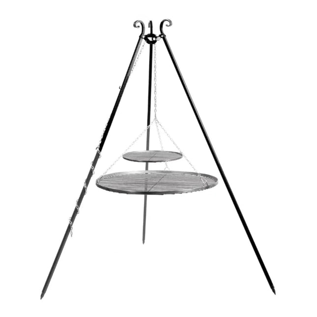 CookKing CookKing 180 cm Tripod with 2 Natural Steel Grates 80 cm + 40 cm