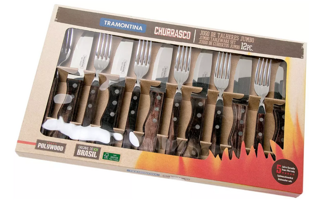 Tramontina Churrasco Tramontina Churrasco 12 delig Jumbo Steak Cutlery - Brown