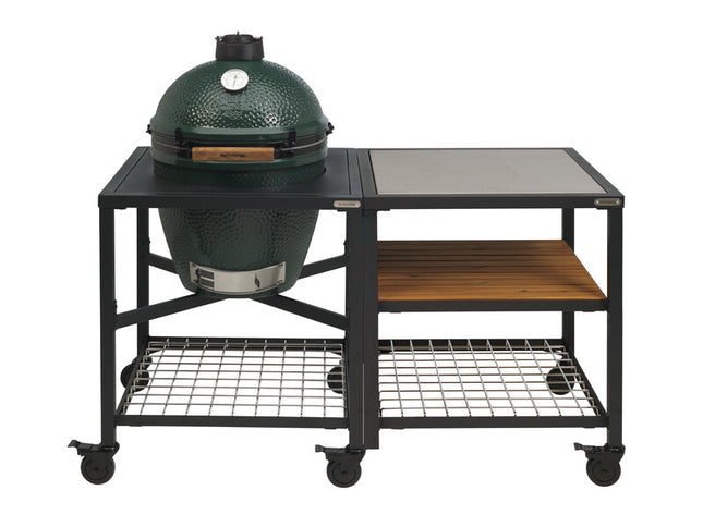 Big Green Egg Large in Egg frame + Expansion Frame SS-Wood-Grid