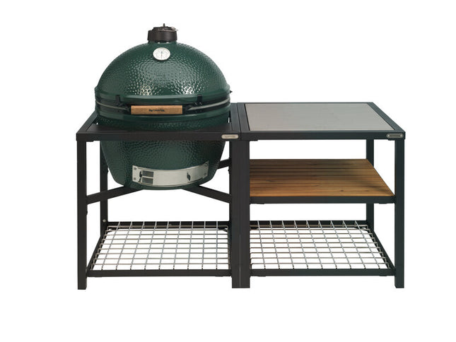 Big Green Egg XLarge in Egg Frame + Expansion Frame SS-Wood-Grid