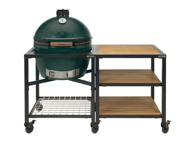 Big Green Egg XLarge in Egg Frame + Expansion Frame Wood-Wood-Wood